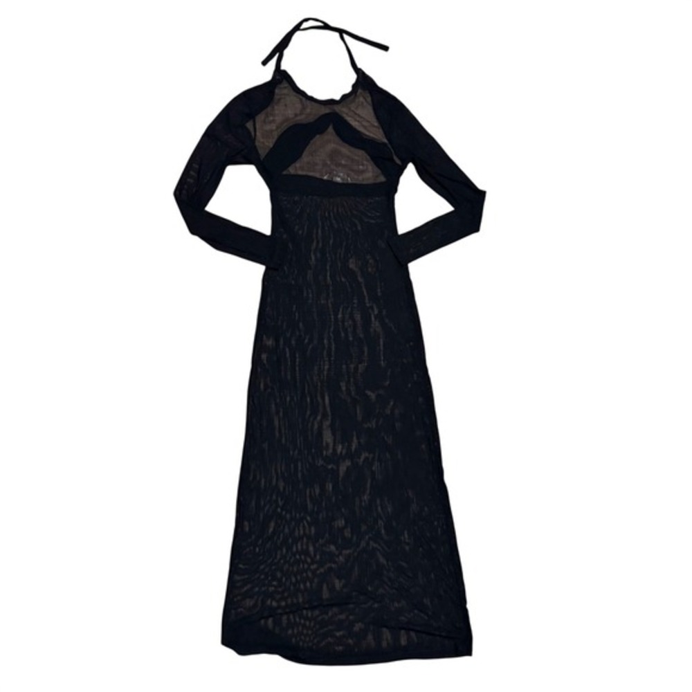 VTG Victoria's Secret S Mesh Maxi Cover Up Halter‎ Dress Resort Beach Swim